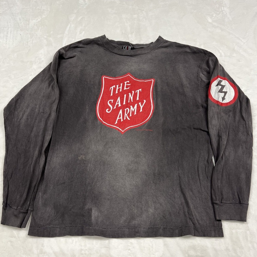Saint Michael Long Sleeve T-Shirt Mens L Black Vampire People Saint Army